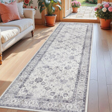 (60x220cm (2ft x 7.2ft), Serene) Traditional Cashmere Rug Soft Woven Area Carpet Non Slip Living Room Bedroom Hall Floor Mat