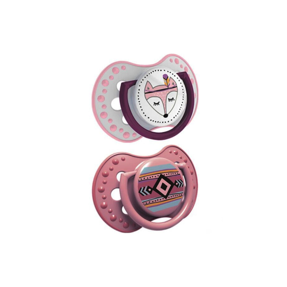 Lovi Dynamic Soother Silicone 6-18 m (2 pcs) Indian Summer Girl | Prevents the teat chewing reflex