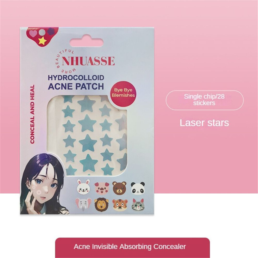 (Type#4) Nhuasse Acne Patch Female Star Cute Concealer Hydrocolloid Light Waterproof