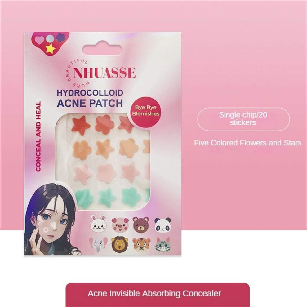 (Type#3) Nhuasse Acne Patch Female Star Cute Concealer Hydrocolloid Light Waterproof