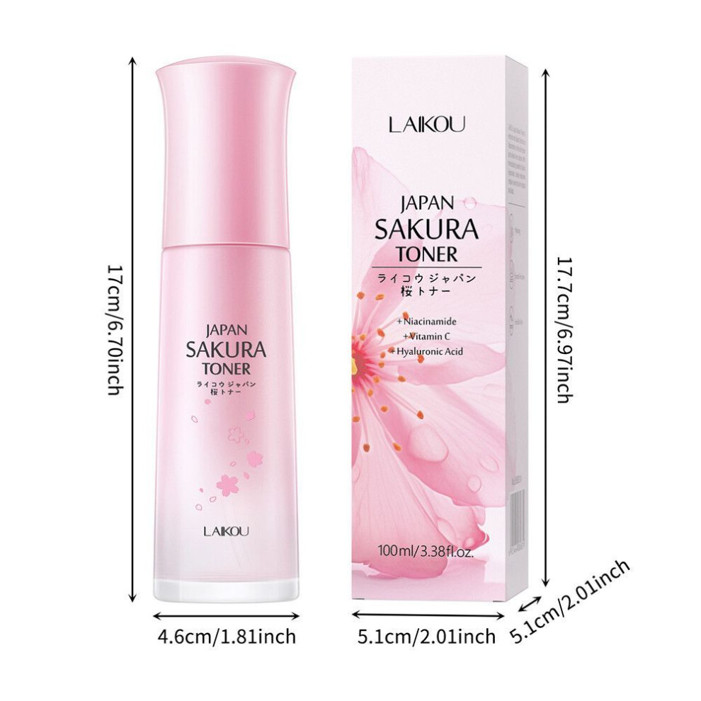 Laikou Sakura Toner 100ml Glass Bottle Hydrating, Moisturizing And Soothing Skin