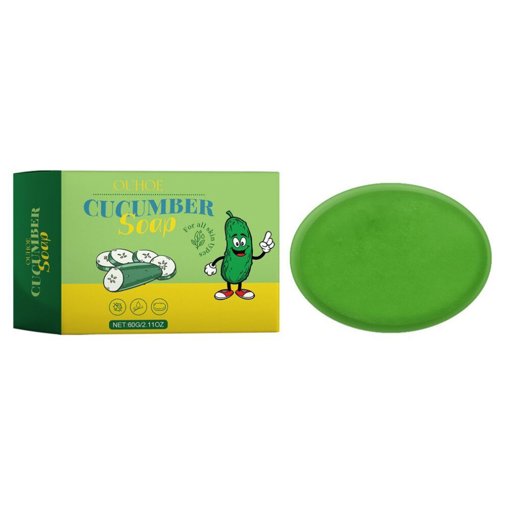 Ouhoe Cucumber Cleansing Soap Deep Cleansing Face Bath Care Skin Refreshing Oil