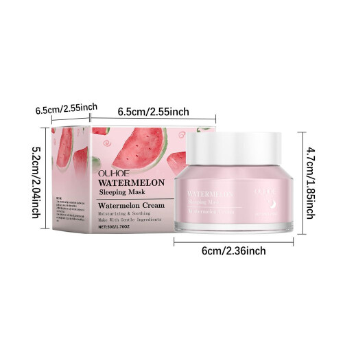 Ouhoe Watermelon Sleeping Mask Moisturizing Hydrating Brightening Cleansing 2