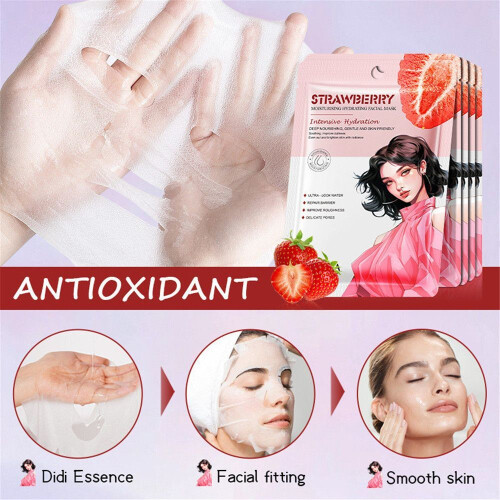 (Type#1) Bioaoua Strawberry Moisturizing Mask Brightening And Rejuvenating Moisturizing 1