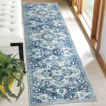 (60x220cm (2ft x 7.2ft), Tranquil) Traditional Cashmere Rug Soft Woven Area Carpet Non Slip Living Room Bedroom Hall Floor Mat