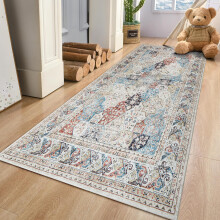 (80x150cm (2.6ft x 5ft), Coastal) Traditional Cashmere Rug Soft Woven Area Carpet Non Slip Living Room Bedroom Hall Floor Mat