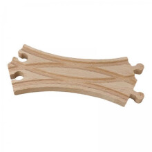 Wooden Train Track Extension - 6 Piece Railway Rail Adapter Set for Boys, Wood Colour, Compatible with Most Train Sets