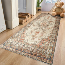 (80x150cm (2.6ft x 5ft), Timeless) Traditional Cashmere Rug Soft Woven Area Carpet Non Slip Living Room Bedroom Hall Floor Mat