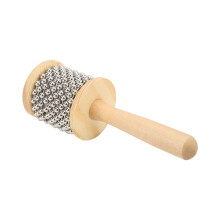 Holz-Cabasa mit Stahlkugel, manuell betriebenes Musikinstrument für Kinder, Holzfarbe