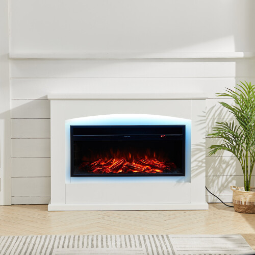 34 Inch Electric Fireplace and Surround with Remote Control