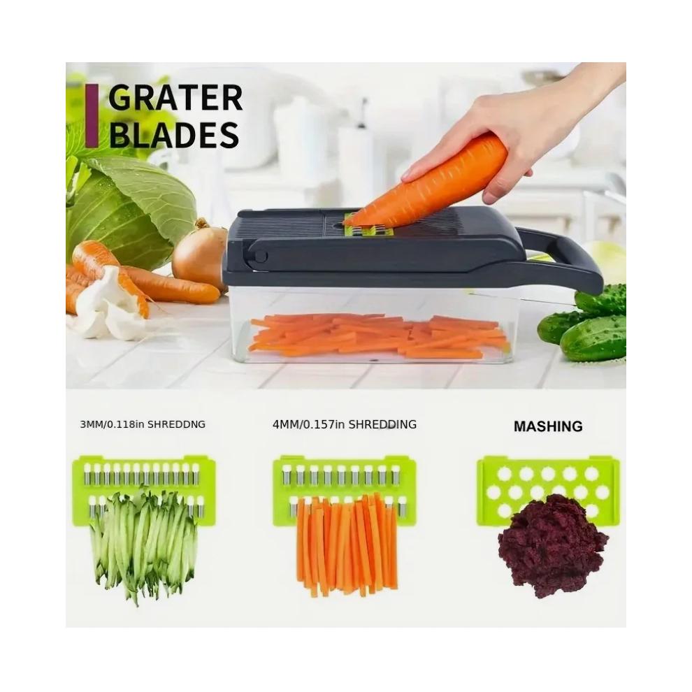 16 in 1 Vegetable Chopper Salad Fruit Fast Slicer Food Dicer Cutter Peeler Set