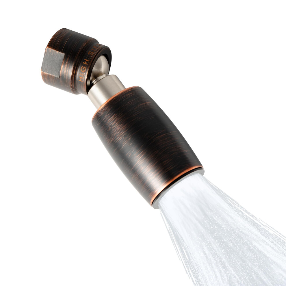 High Sierra Showerheads Classic Solid Metal 1.8 Gpm Award Winning Low Flow Shower Head Patented Nozzle Never Clogs Oil Rubbed Bronze Finish 653341234148