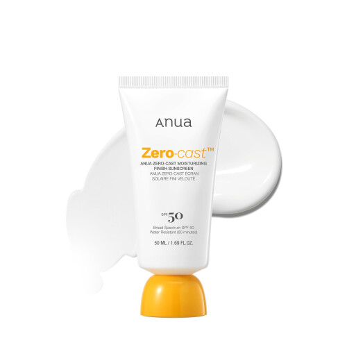 ANUA Anua Zero-Cast Ενυδατική Αντηλιακή Κρέμα SPF 50, Χωρίς Λευκό Υπόλειμμα, Υαλουρονικό Οξύ