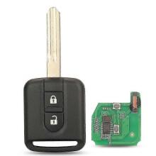 (Full key) 5WK4 876/ 818 433MHz ID46 Chip Key Fob compatible with Nissan Elgrand X-TRAIL Qashqai Navara Micra Note NV200 2 Button Remote Key