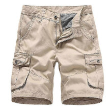 (Khaki, 38) Men Summer Outdoors Straight Tactical Shorts Combat Zipper Bottoms Cargo Half Pants