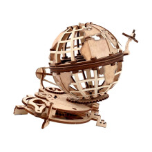1Satz DIY World Globe Wooden Puzzle Desk Decor High-Quality Craft Beige with Elegant Base for Creativity and Hand-Eye Coordination