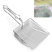 Haltbare Katzenstreu-Schaufel aus Edelstahl mit ergonomischem Griffdesign