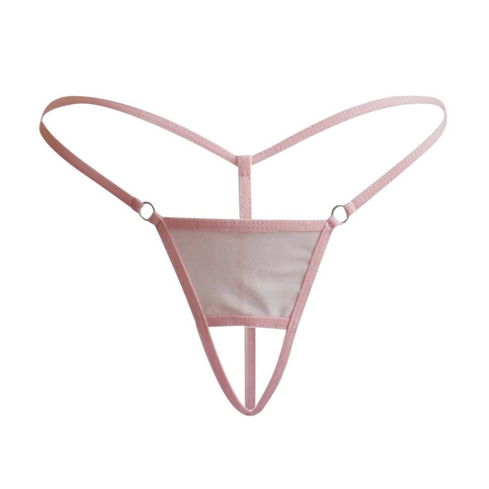 Pink Sexy Lingerie Thong Cotton Underwear For Men, Stretch Briefs With Bulge Support, One Size Style Swim Trunks
