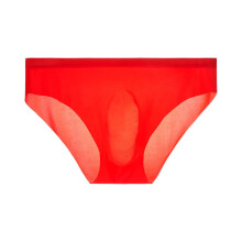 Underwear Cotton Thong Breathable Briefs for Men Silk One Piece 3D Seamless Ice Briefs Polyester Lingerie Red 4XL