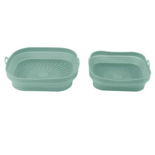 Lot de 2 doublures de friteuse réutilisables en silicone, pot de friteuse carré pliable en