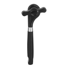 Ouvre-boîte manuel, décapsuleur en acier inoxydable avec bord lisse et poignée antidérapante, noir,