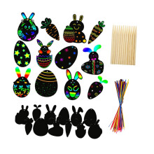 Scratch Art Paper Set - Rainbow Scratch-Off Paper for Kids Crafts, Easter Activities, Party Supplies and Art Projects