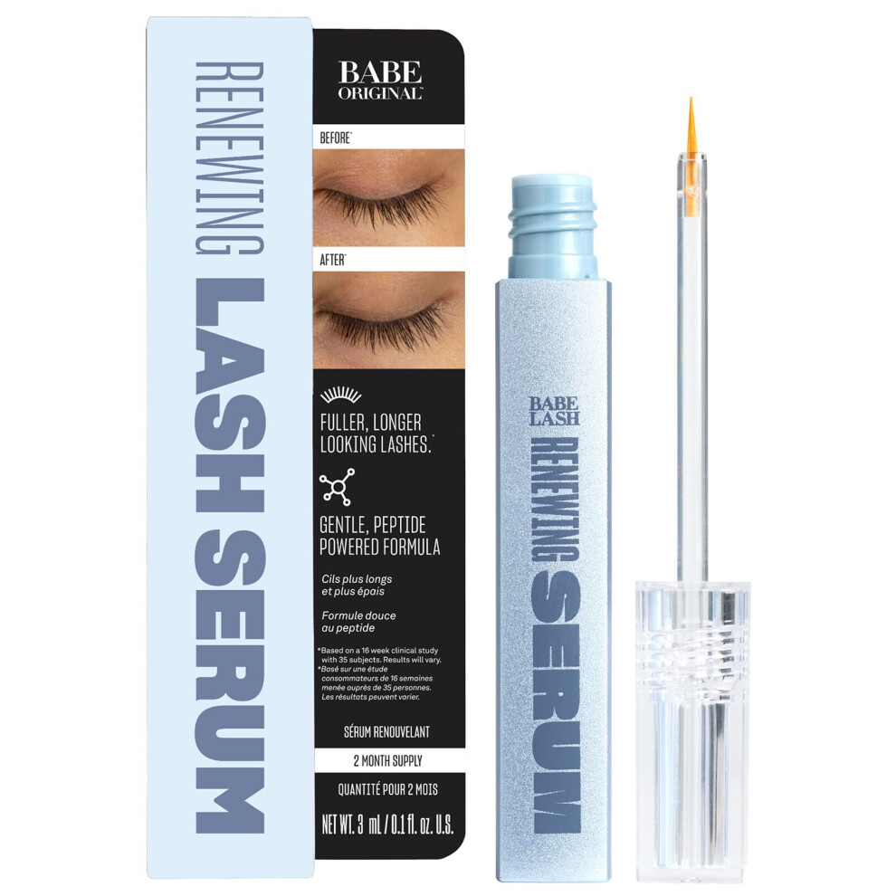 Babe Original Renewing Lash Serum - Peptide-Infused Eyelash Serum For Fuller Longer-Looking Natural Lashes Lash Enhancing Treatment With Nourishing