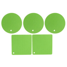 Lot de 5 dessous de plat en silicone carrĂ©s et ronds en nid d'abeille antidĂ©rapants et rĂ©sistants Ă
