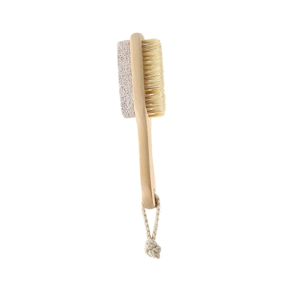 Pumice Stone for Feet Exfoliating Dead Skin Remover Bamboo Foot Brush for Pedicure and Foot Bath Cleaning