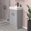 NES Home Nes Home 450mm Matte Grey Freestanding Vanity Unit with Basin 3