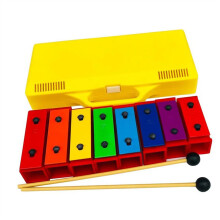 Xylophone 8 Sound Bricks with Aluminium Plates, Plastic Base, Steel Keys, Piano-Style Musical Instrument