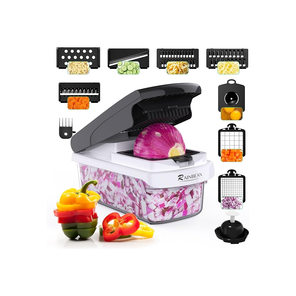 Vegetable Chopper - Mandoline Slicer, Onion Veggie Food Chopper with Container, Cucumber Potato Slicer, Salad Chopper T