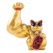 Figurine de chat porte-bonheur à gros bras, décoration de bureau, de maison, de salon, porte-bonheur