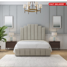 (Pink (with Mattresss), 6ft Super King (with Gaslift)) Crown Panel Double Bed Frame with 54in Headboard Upholstered Velvet with Mattress & Gas Lift Storage Option Hand Made UK