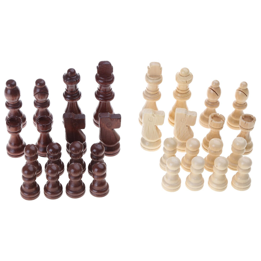 32 Pieces Wooden Chess Set Hand Carved International Tournament Chess Pieces 7.6 cm Size Classic Design-image-OPC-PK5WVZ2-NEW