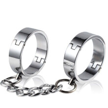 Sex Bondage Handcuffs Set for Couples Metal Ankle Cuffs with Chain 85mm Adjustable Restraints Adult Intimate Game