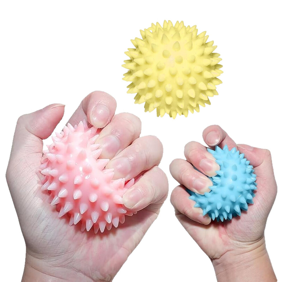 Massage Balls Pack of 3, Stress Relief Balls for Hand Strengthening, Finger Training, and Muscle Relaxation