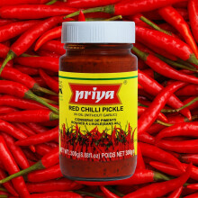 Priya Red Chilli Pickle 300g – Authentic Andhra Style Spicy Pickle | Fiery & Tangy Taste | Traditional South Indian Recipe