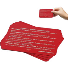 Know Your Rights Card - Portable Red U.S. Citizenship and Naturalization Test Study Guide, Constitutional Rights Reference Card