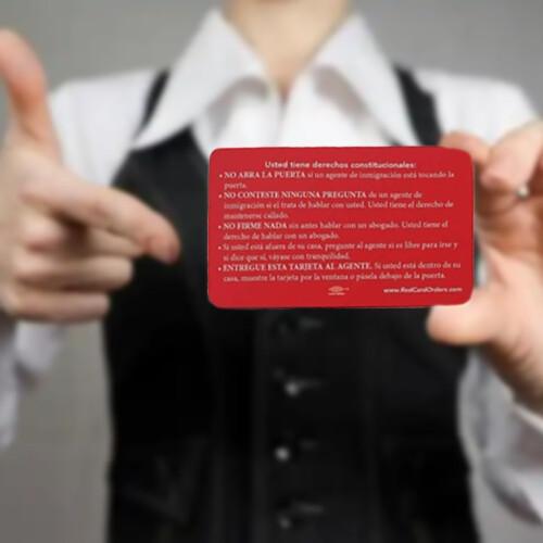 Know Your Rights Card - Portable Red U.S. Citizenship and Naturalization Test Study Guide, Constitutional Rights Reference Card 1