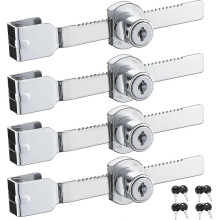 Lot de 4 serrures pour portes coulissantes en verre, tiroirs, vitrines, armoires en verre avec finit