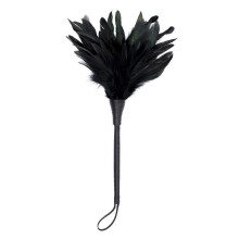 Feather Tickler Sex Toy for S&M Massage - Soft Feather Material, Ideal for Sensual Play, Black Color