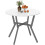 Homcom (White) HOMCOM Small Kitchen Table with Black Steel Legs, Dining Table 2
