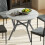 Homcom (Grey) HOMCOM Small Kitchen Table with Black Steel Legs, Dining Table 1