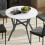 Homcom (White) HOMCOM Small Kitchen Table with Black Steel Legs, Dining Table 1