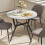 Homcom (Grey) HOMCOM Small Kitchen Table with Black Steel Legs, Dining Table 8