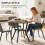 Homcom (Brown) HOMCOM Small Kitchen Table with Black Steel Legs, Dining Table 4