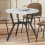 Homcom (White) HOMCOM Small Kitchen Table with Black Steel Legs, Dining Table 9
