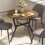 Homcom (Brown) HOMCOM Small Kitchen Table with Black Steel Legs, Dining Table 8