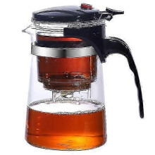 Bouilloire à thé professionnelle avec bouton et filtre en verre borosilicate théière